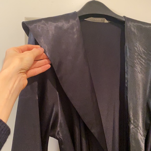 Vintage Woolworths Black Satin Robe Small - Picture 5 of 8